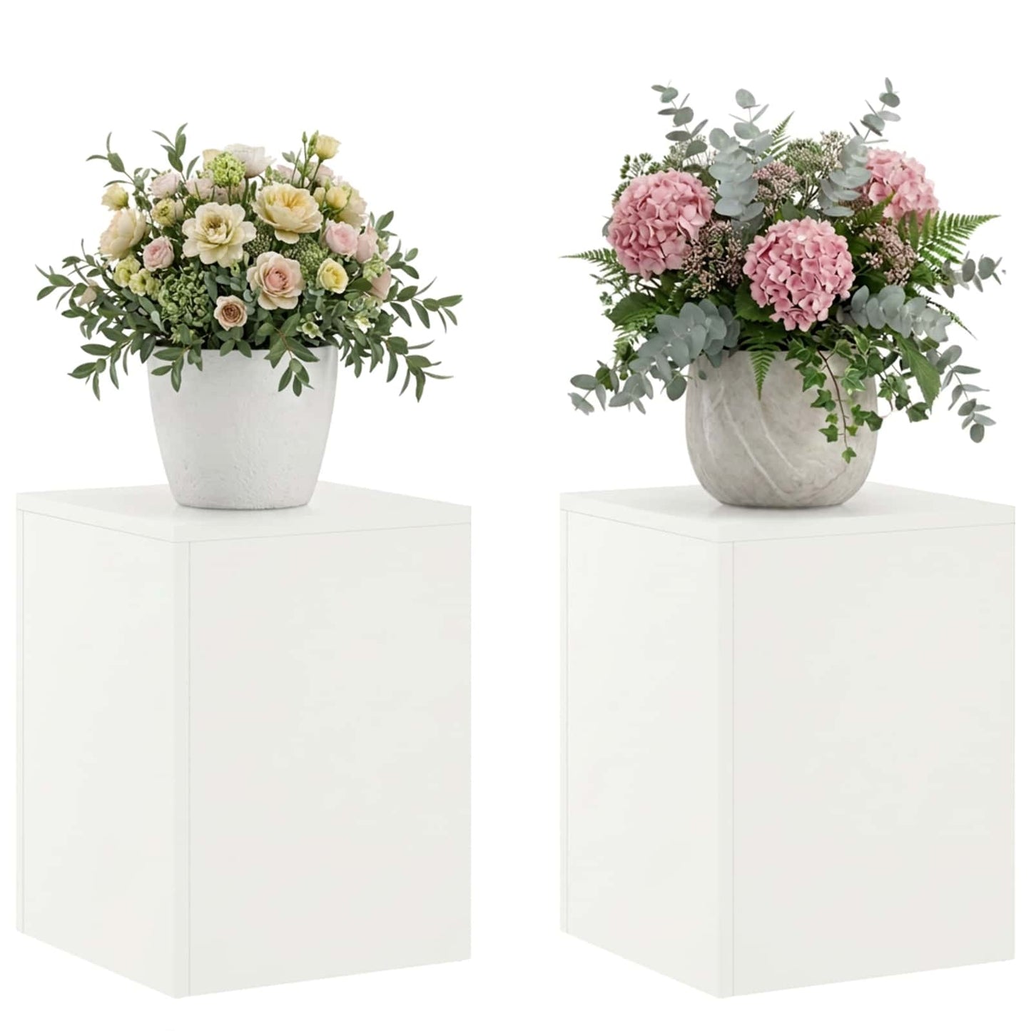 vidaXL Plant Stand 2 pcs White 30 x 30 x 40 cm Steel