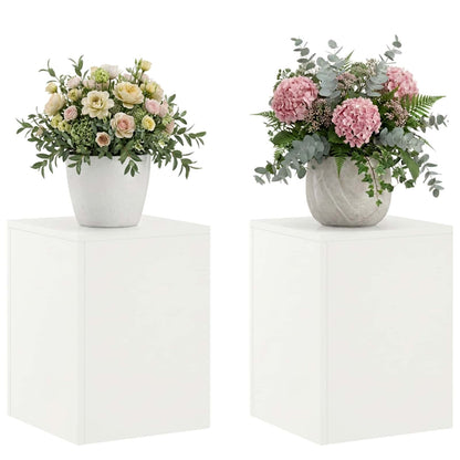 vidaXL Plant Stand 2 pcs White 30 x 30 x 40 cm Steel