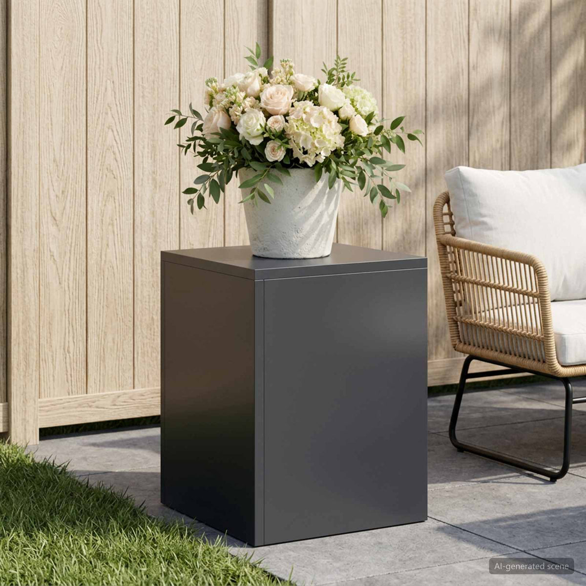 vidaXL Plant Stand Anthracite 30 x 30 x 40 cm Stainless Steel