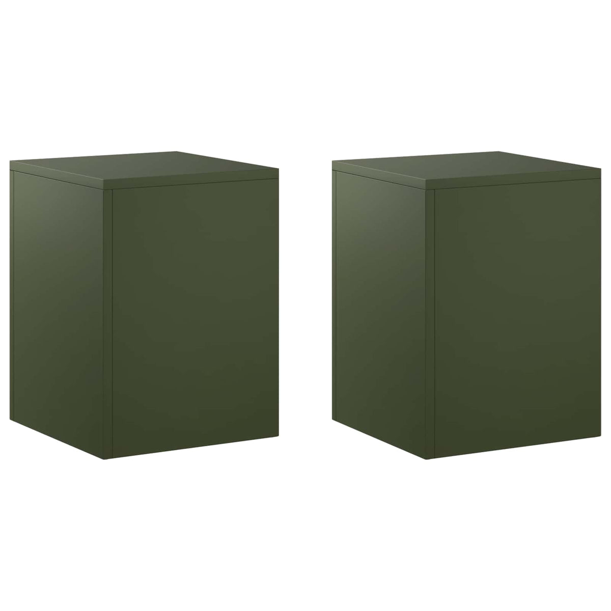 vidaXL Plant Stand 2 pcs Olive Green 30 x 30 x 40 cm Steel