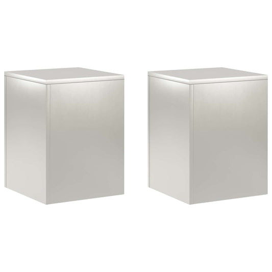 vidaXL Plant Stand 2 pcs Silver 30 x 30 x 40 cm Steel