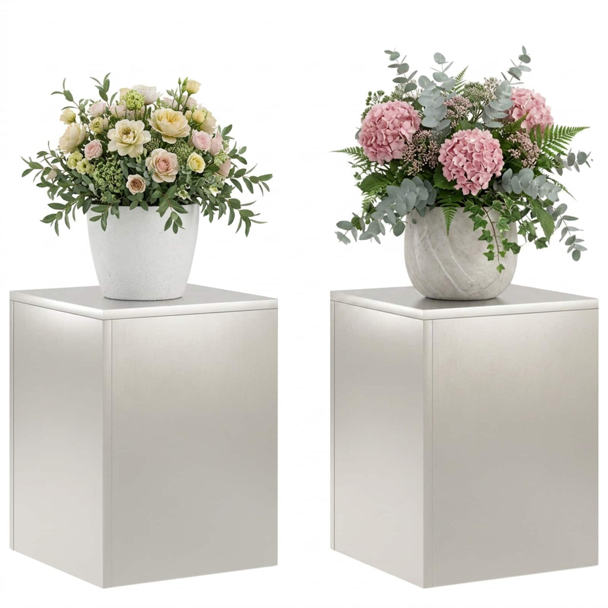 vidaXL Plant Stand 2 pcs Silver 30 x 30 x 40 cm Steel