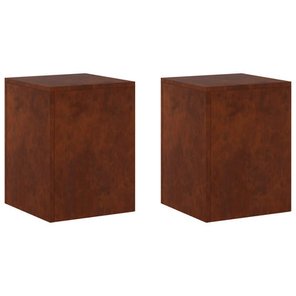 vidaXL Plant Stand 2 pcs Rusty 30 x 30 x 40 cm Weathering Steel