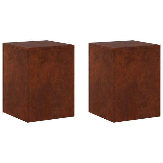 vidaXL Plant Stand 2 pcs Rusty 30 x 30 x 40 cm Weathering Steel