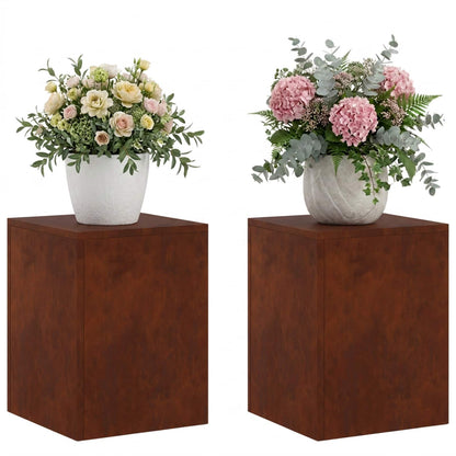 vidaXL Plant Stand 2 pcs Rusty 30 x 30 x 40 cm Weathering Steel
