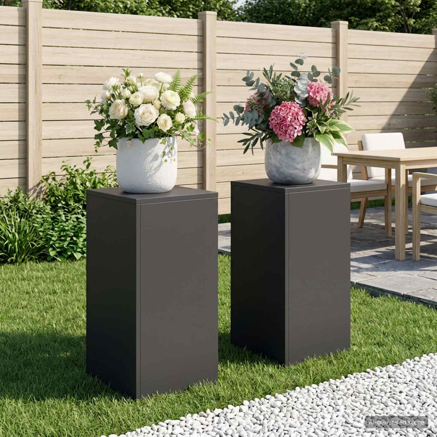 vidaXL Plant Stand 2 pcs Black 30 x 30 x 60 cm Steel