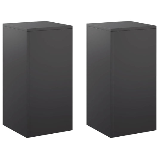 vidaXL Plant Stand 2 pcs Black 30 x 30 x 60 cm Steel
