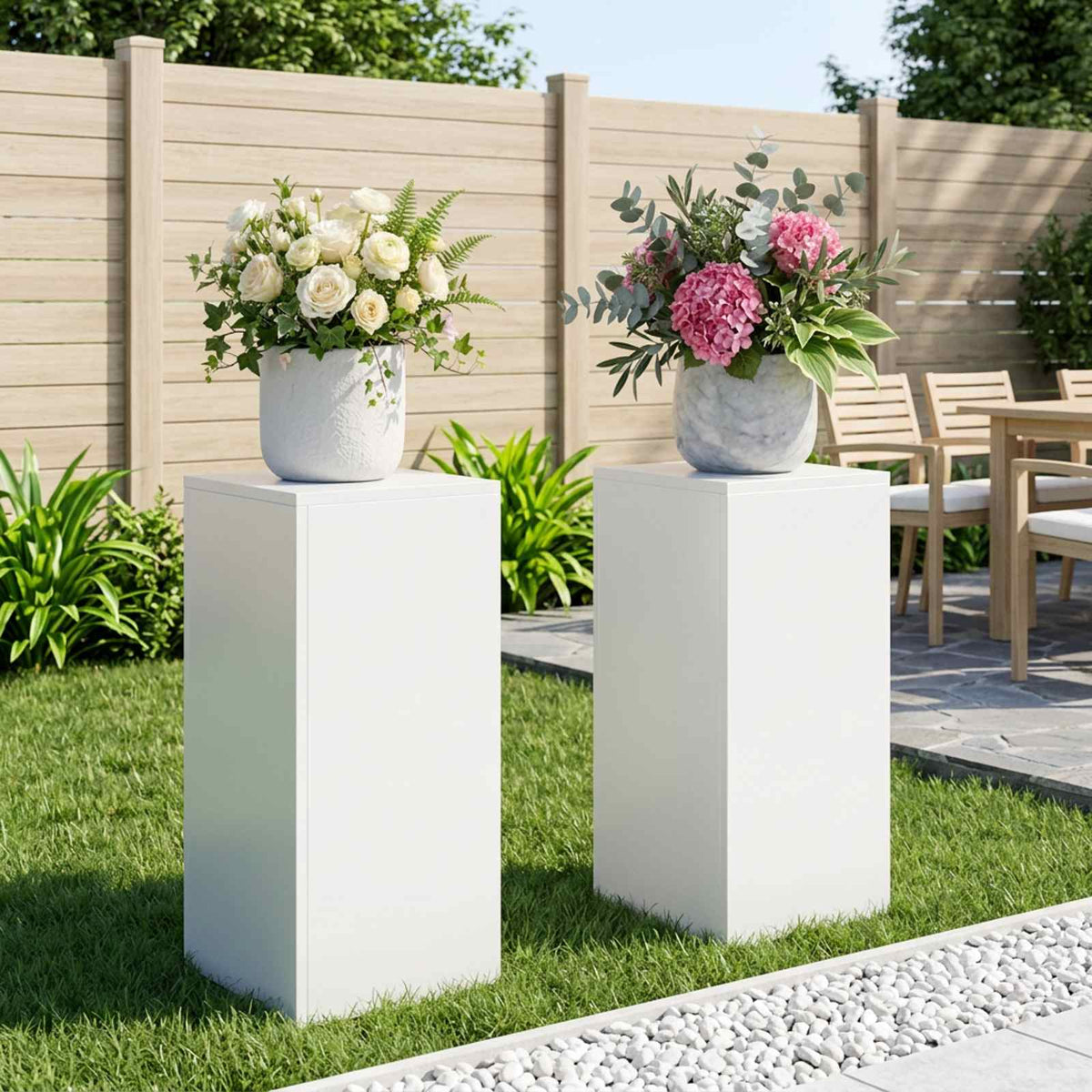 vidaXL Plant Stand 2 pcs White 30 x 30 x 60 cm Steel