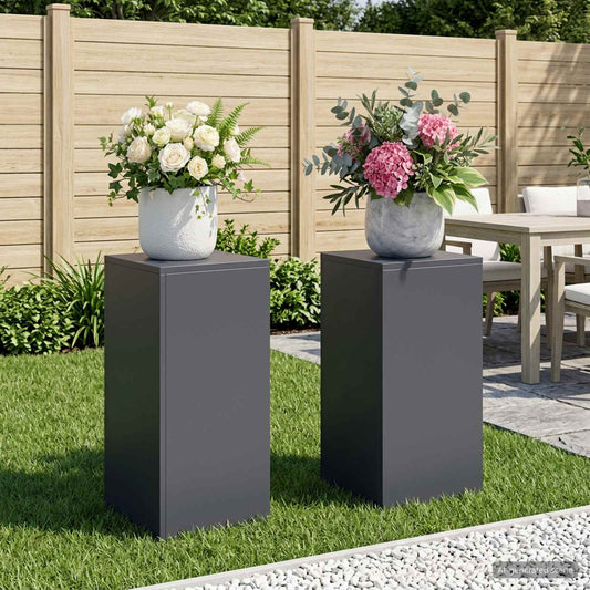 vidaXL Plant Stand 2 pcs Anthracite 30 x 30 x 60 cm Galvanised Steel