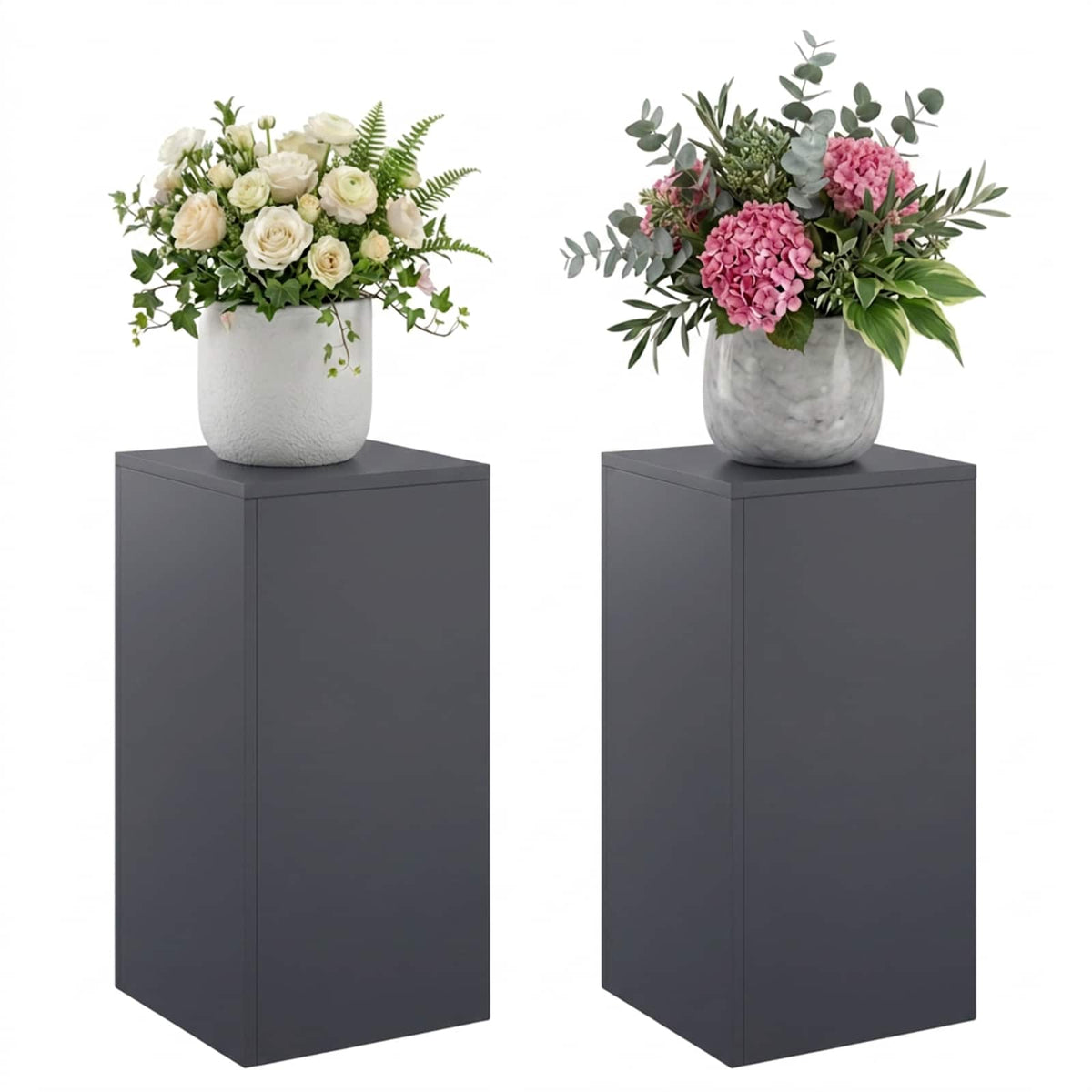 vidaXL Plant Stand 2 pcs Anthracite 30 x 30 x 60 cm Galvanised Steel