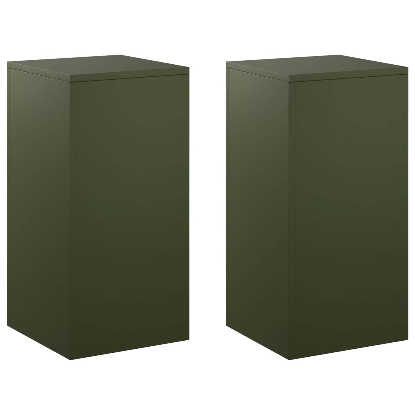 vidaXL Plant Stand 2 pcs Olive Green 30 x 30 x 60 cm Steel