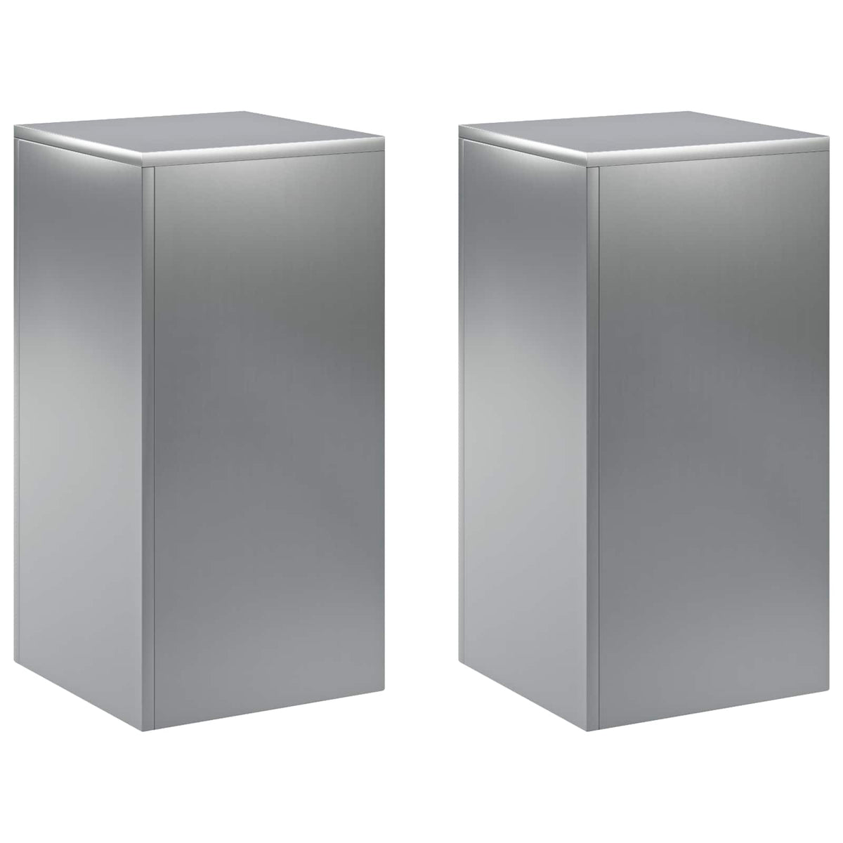 vidaXL Plant Stand 2 pcs Silver 30 x 30 x 60 cm Stainless Steel