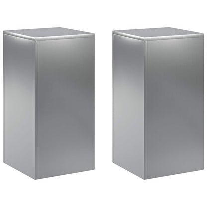 vidaXL Plant Stand 2 pcs Silver 30 x 30 x 60 cm Stainless Steel