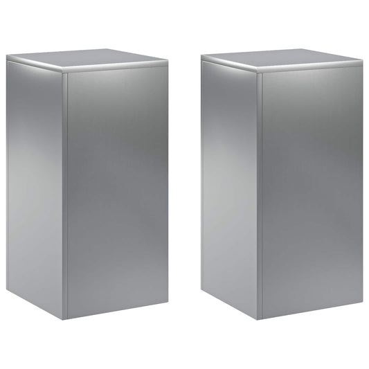 vidaXL Plant Stand 2 pcs Silver 30 x 30 x 60 cm Stainless Steel