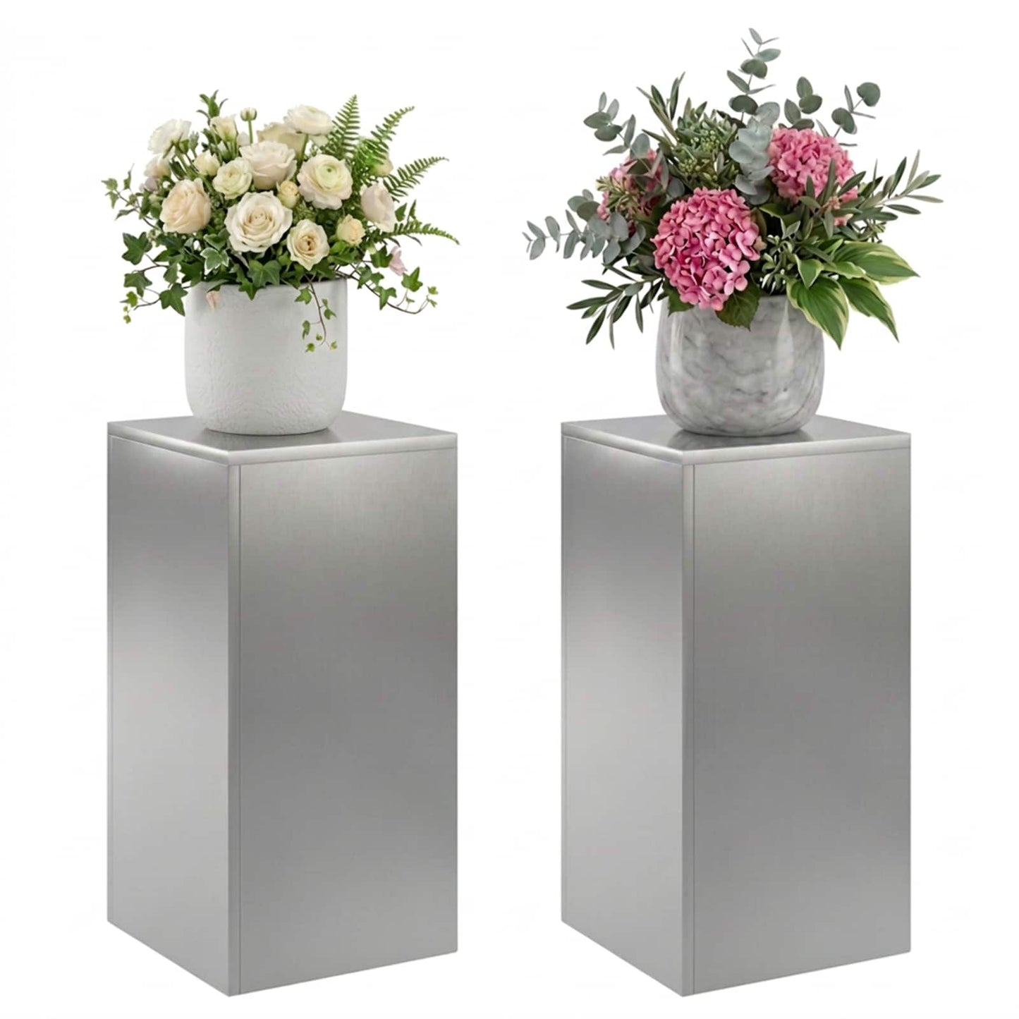 vidaXL Plant Stand 2 pcs Silver 30 x 30 x 60 cm Stainless Steel