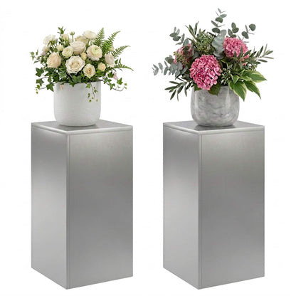 vidaXL Plant Stand 2 pcs Silver 30 x 30 x 60 cm Stainless Steel