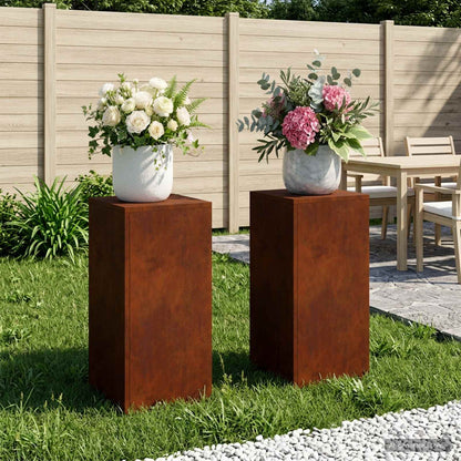 vidaXL Plant Stand 2 pcs Rusty 30 x 30 x 60 cm Weathering Steel