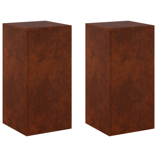 vidaXL Plant Stand 2 pcs Rusty 30 x 30 x 60 cm Weathering Steel