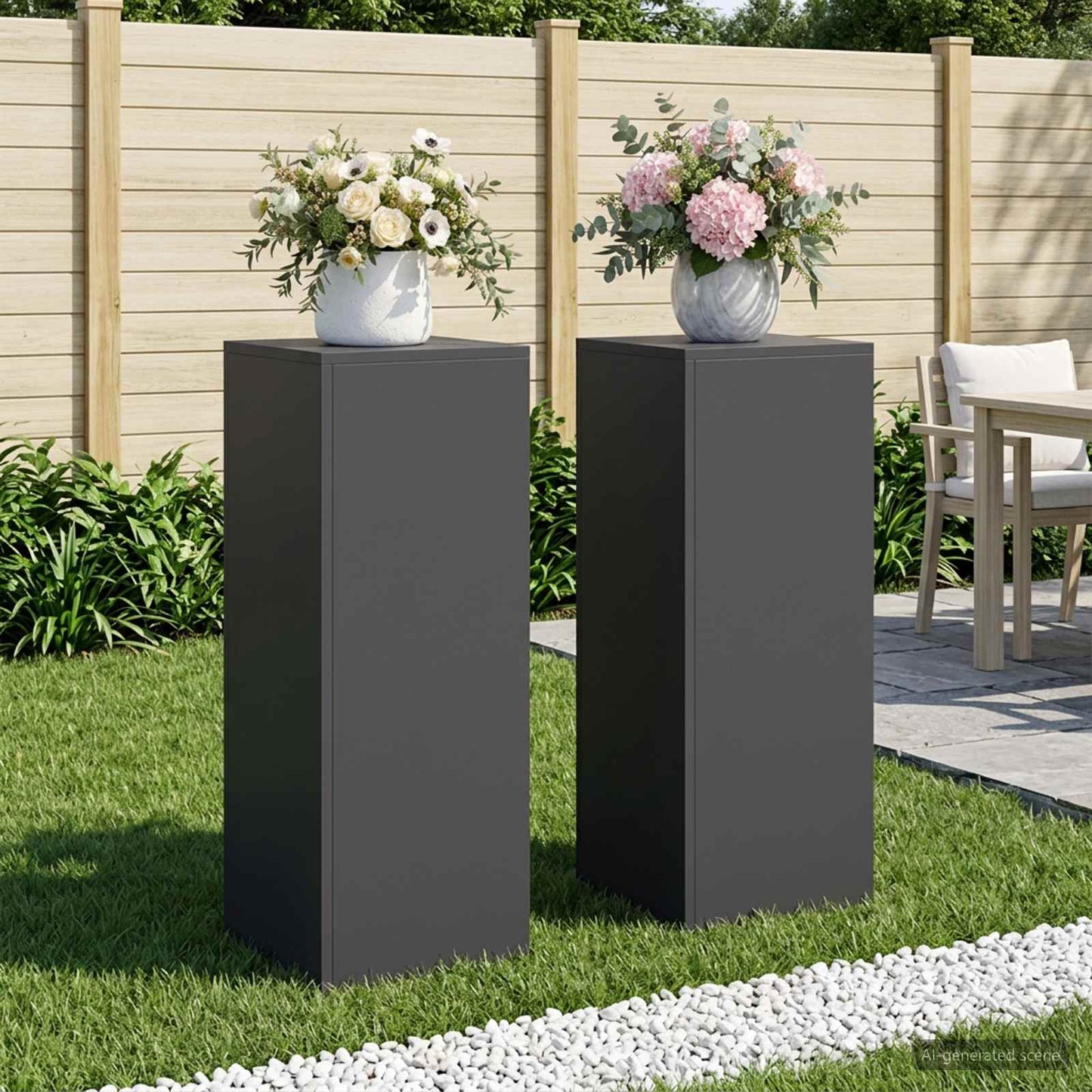 vidaXL Plant Stand 2 pcs Black 30 x 30 x 80 cm Steel
