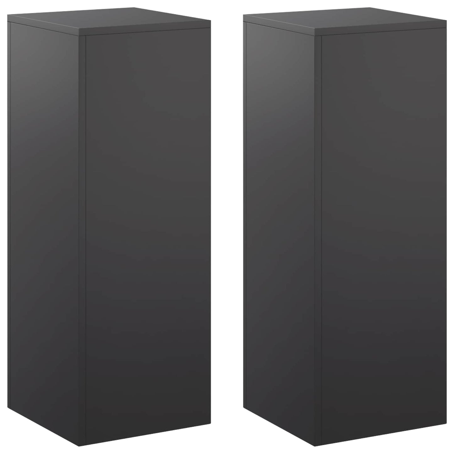 vidaXL Plant Stand 2 pcs Black 30 x 30 x 80 cm Steel