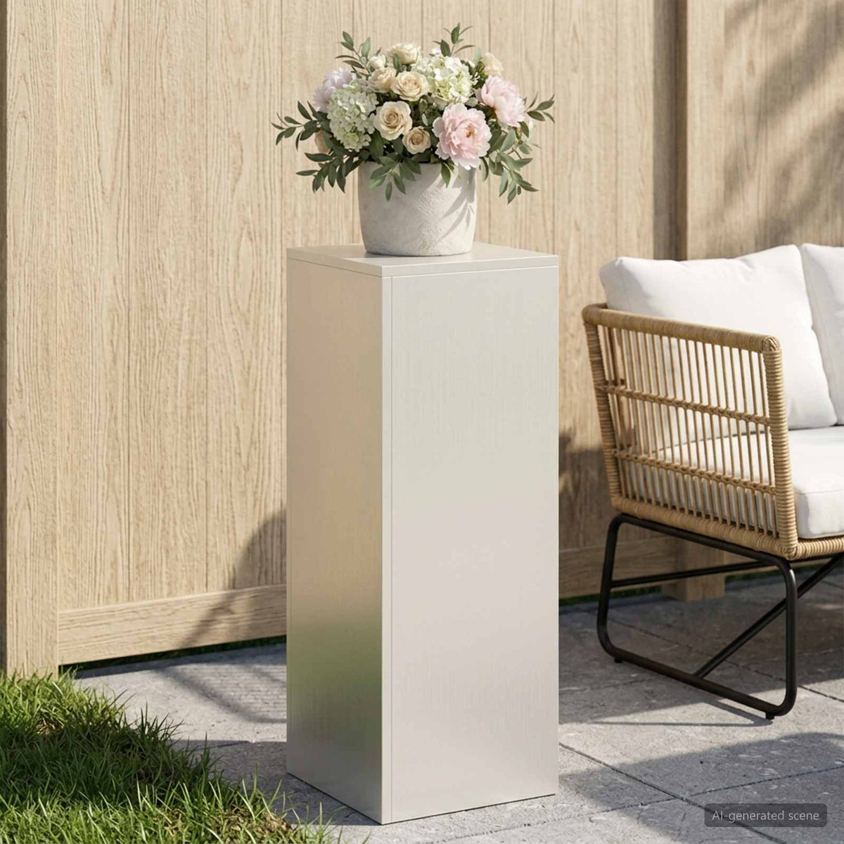 vidaXL Plant Stand White 30 x 30 x 80 cm Steel
