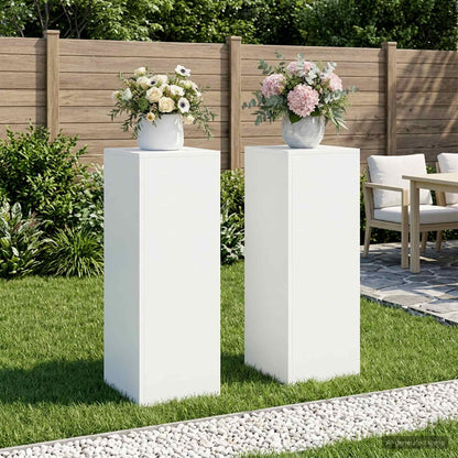 vidaXL Plant Stand 2 pcs White 30 x 30 x 80 cm Steel