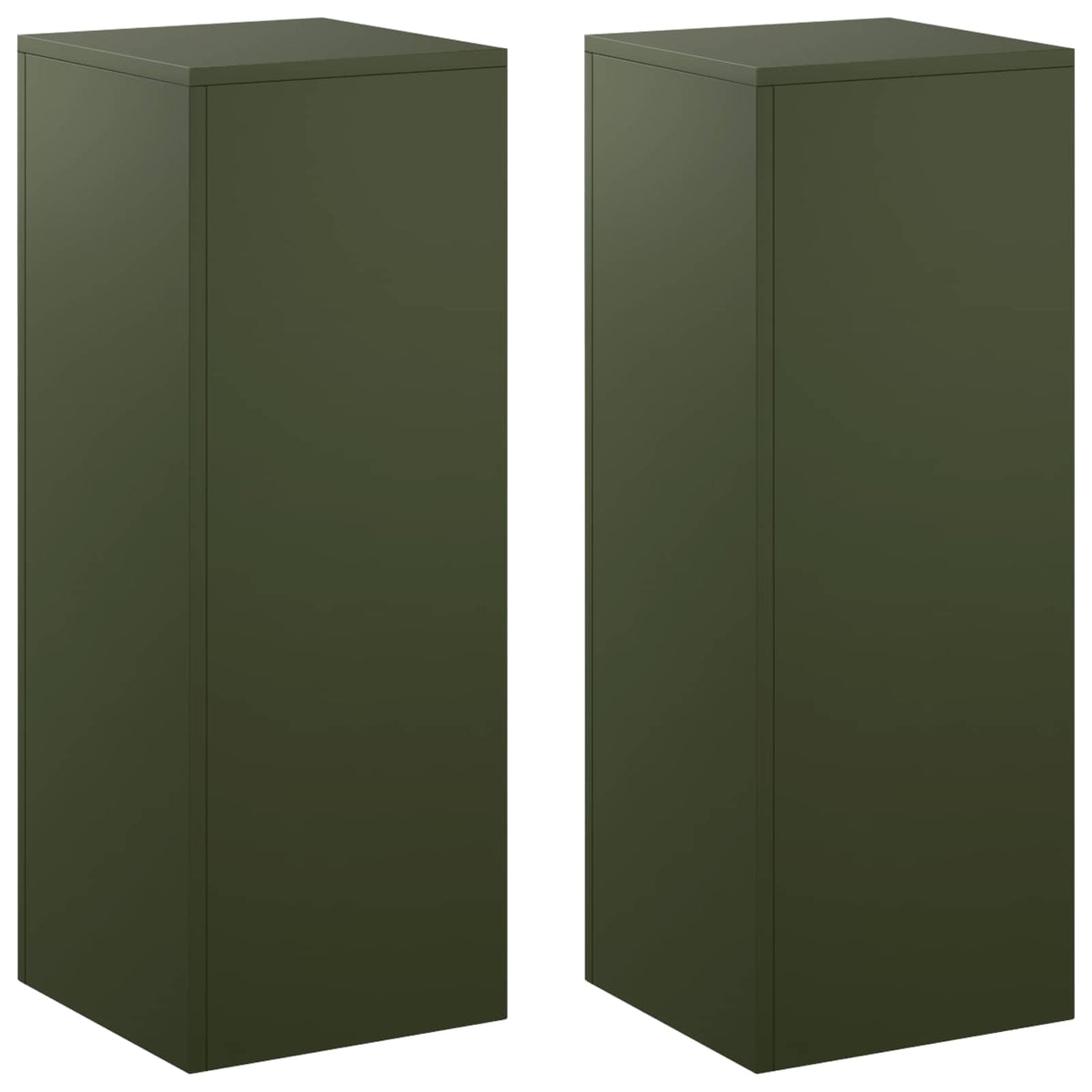 vidaXL Plant Stand 2 pcs Olive Green 30 x 30 x 80 cm Steel