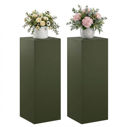 vidaXL Plant Stand 2 pcs Olive Green 30 x 30 x 80 cm Steel
