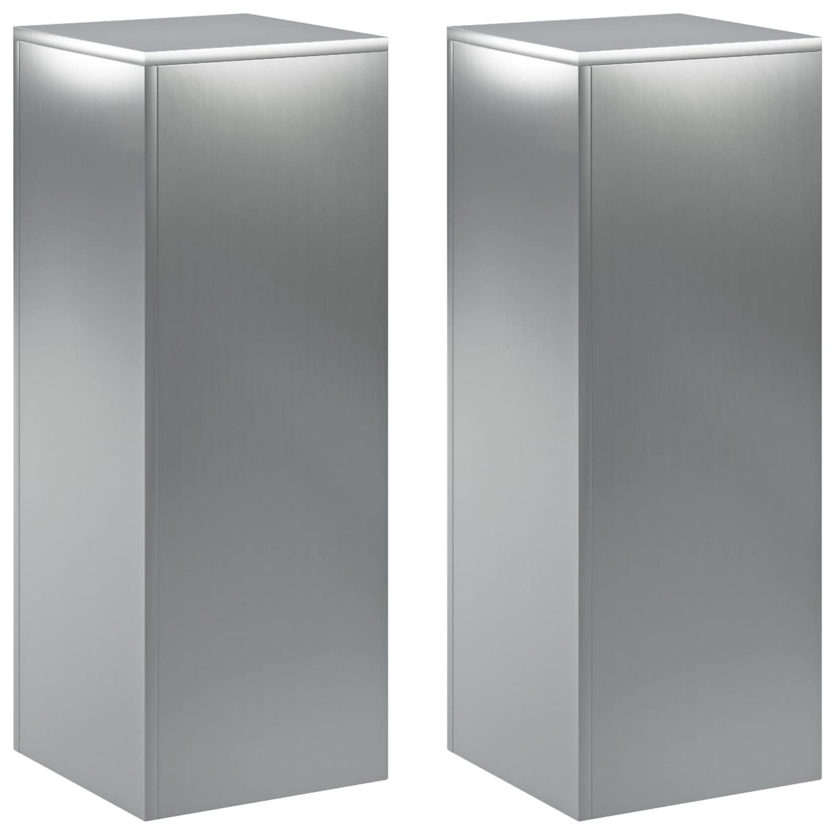 vidaXL Plant Stand 2 pcs Silver 30 x 30 x 80 cm Stainless Steel