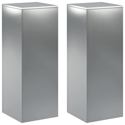 vidaXL Plant Stand 2 pcs Silver 30 x 30 x 80 cm Stainless Steel