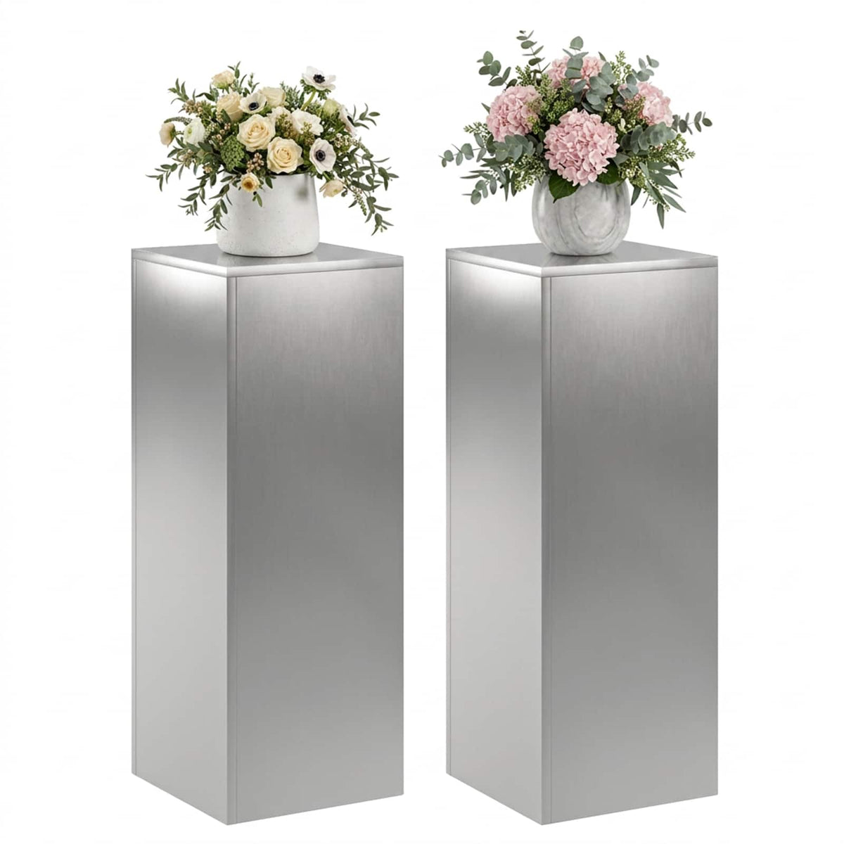 vidaXL Plant Stand 2 pcs Silver 30 x 30 x 80 cm Stainless Steel