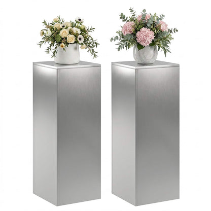 vidaXL Plant Stand 2 pcs Silver 30 x 30 x 80 cm Stainless Steel