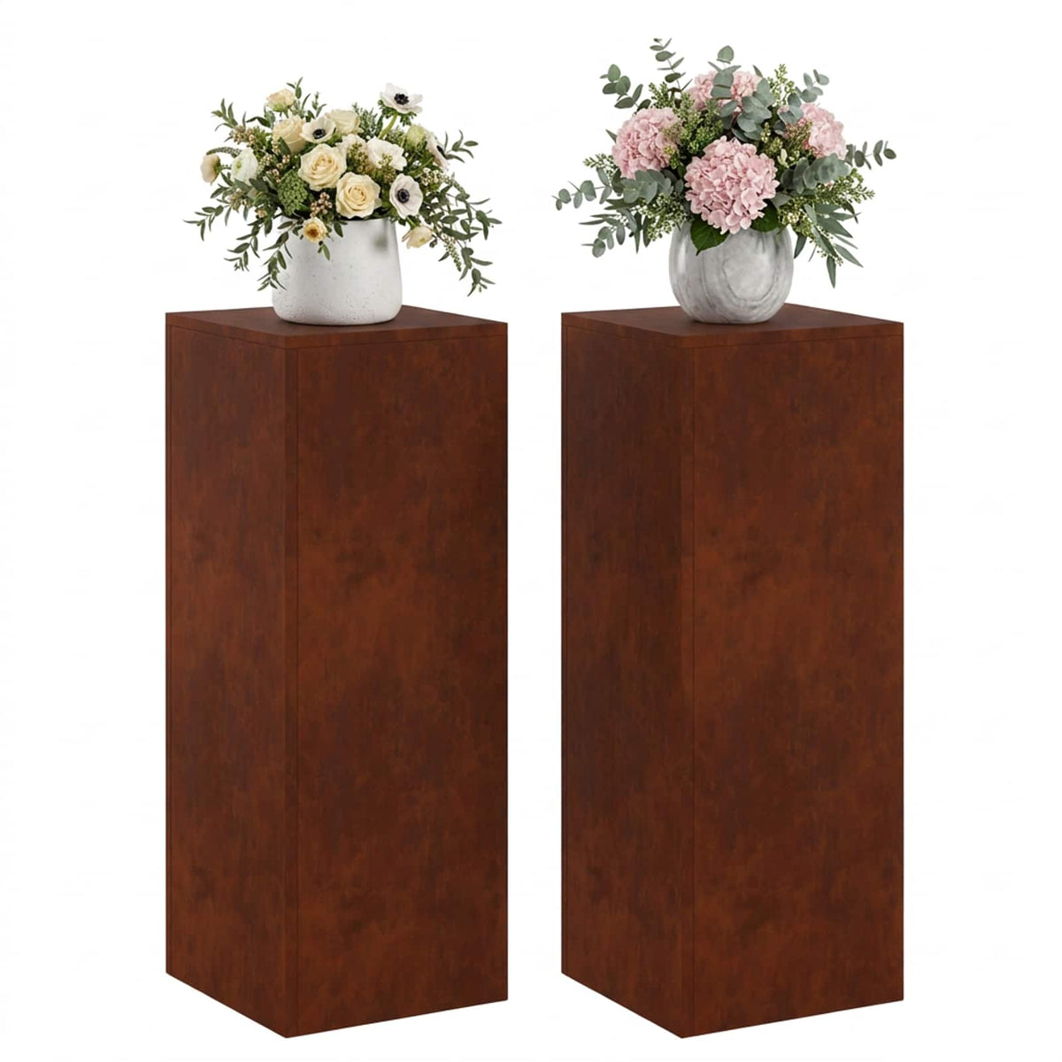 vidaXL Plant Stand 2 pcs Rusty 30 x 30 x 80 cm Weathering Steel