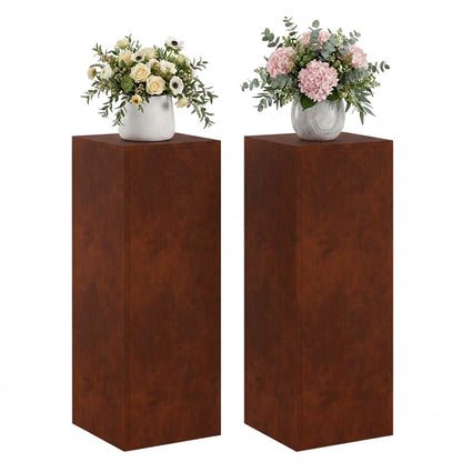 vidaXL Plant Stand 2 pcs Rusty 30 x 30 x 80 cm Weathering Steel
