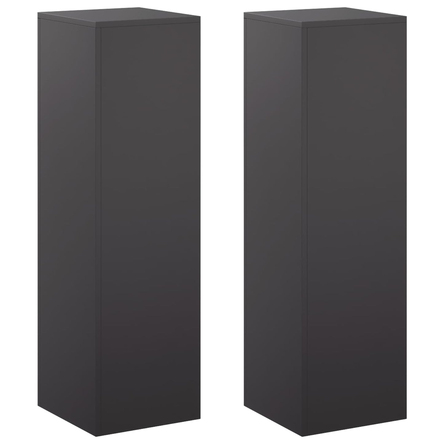 vidaXL Plant Stand 2 pcs Black 30 x 30 x 100 cm Steel
