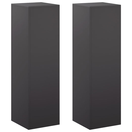 vidaXL Plant Stand 2 pcs Black 30 x 30 x 100 cm Steel