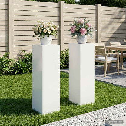 vidaXL Plant Stand 2 pcs White 30 x 30 x 100 cm Steel
