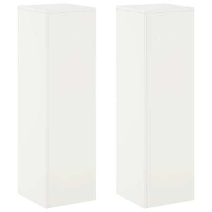 vidaXL Plant Stand 2 pcs White 30 x 30 x 100 cm Steel