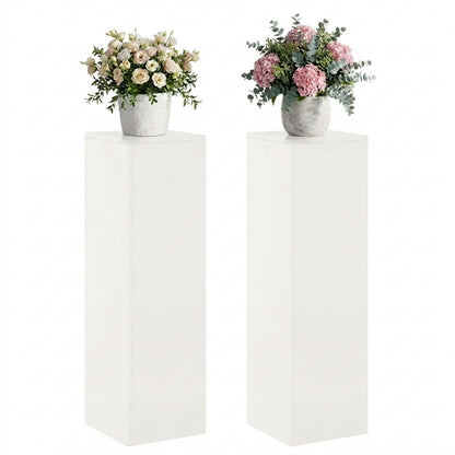 vidaXL Plant Stand 2 pcs White 30 x 30 x 100 cm Steel