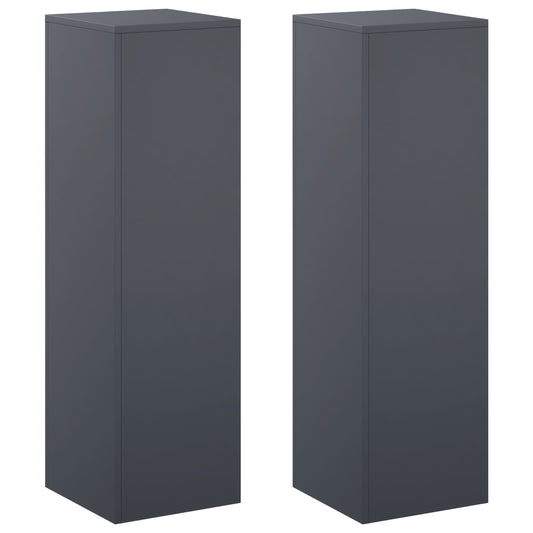 vidaXL Plant Stand 2 pcs Anthracite 30 x 30 x 100 cm Galvanised Steel