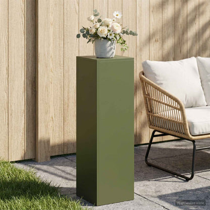vidaXL Plant Stand Olive Green 30 x 30 x 100 cm Weathering Steel