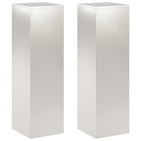vidaXL Plant Stand 2 pcs Silver 30 x 30 x 100 cm Steel