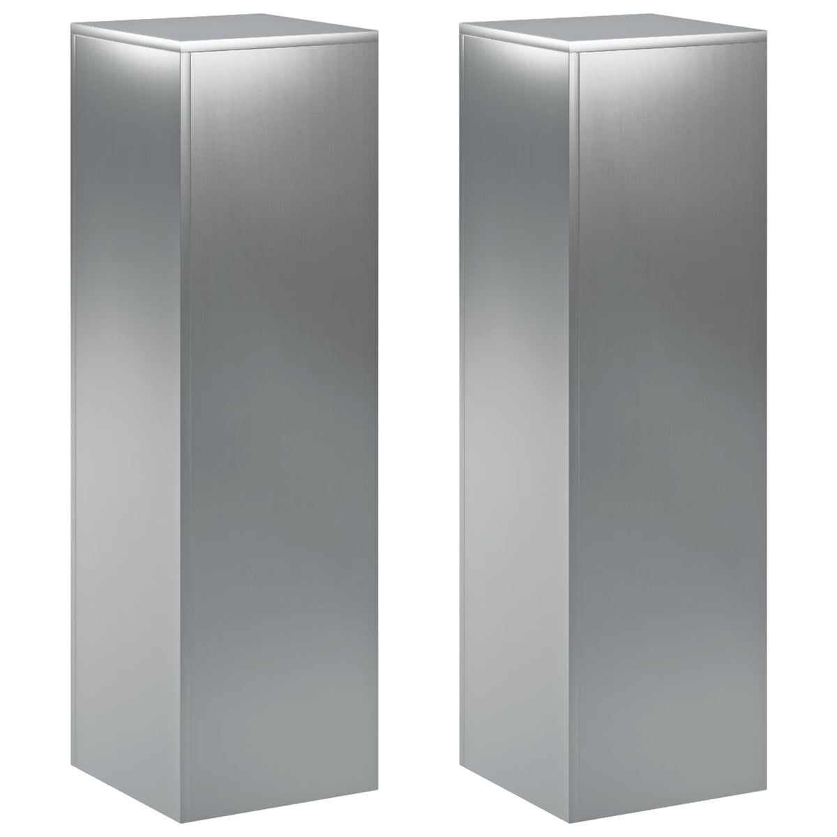 vidaXL Plant Stand 2 pcs Silver 30 x 30 x 100 cm Stainless Steel