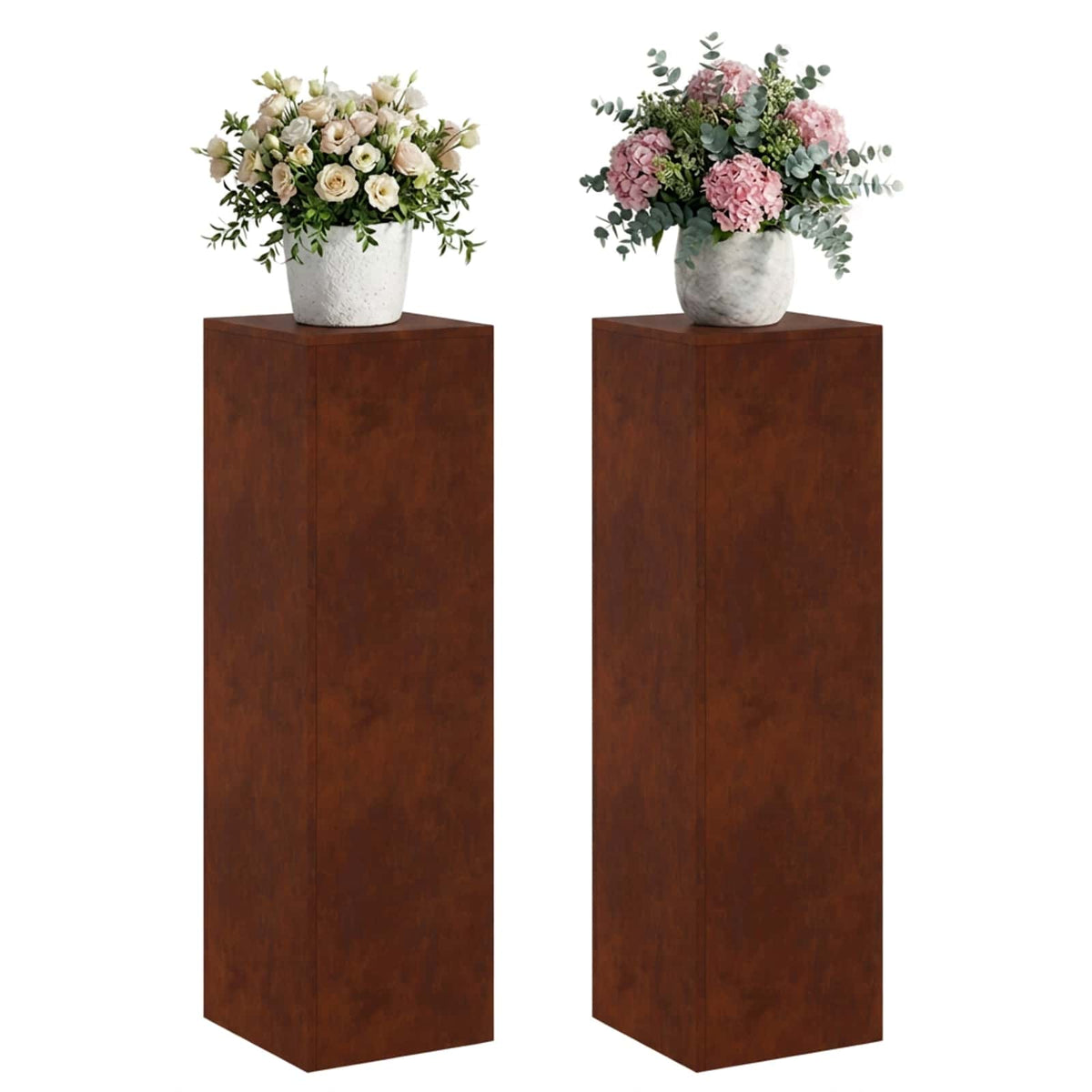 vidaXL Plant Stand 2 pcs Rusty 30 x 30 x 100 cm Weathering Steel