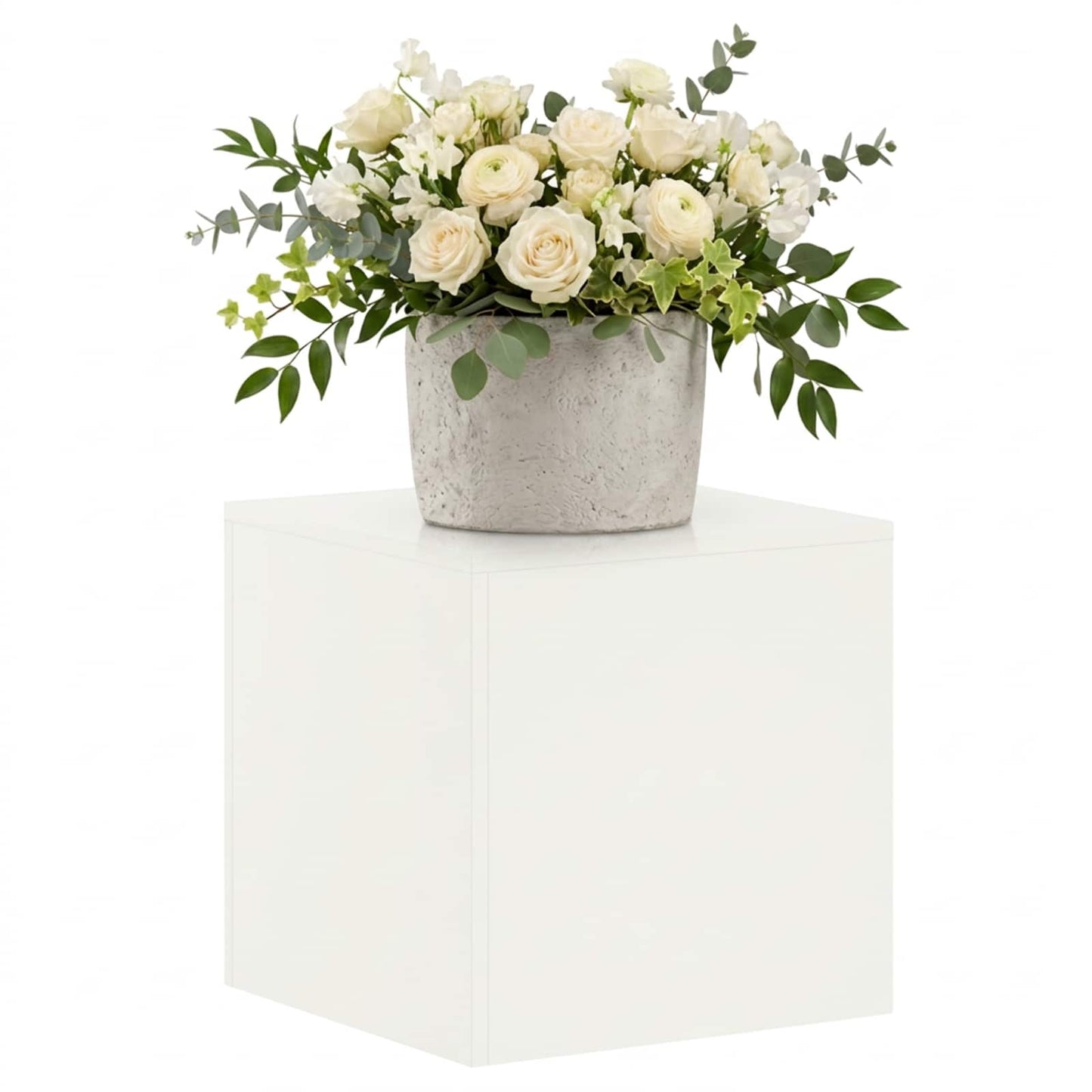 vidaXL Plant Stand White 40 x 40 x 40 cm Steel
