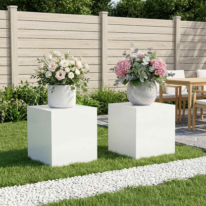 vidaXL Plant Stand 2 pcs White 40 x 40 x 40 cm Steel