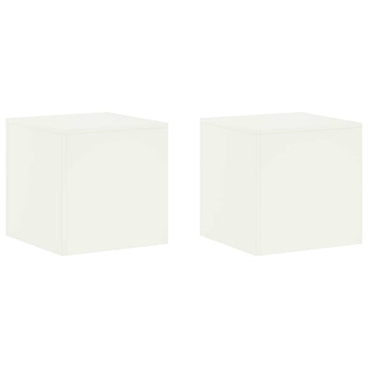 vidaXL Plant Stand 2 pcs White 40 x 40 x 40 cm Steel