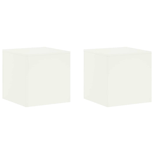 vidaXL Plant Stand 2 pcs White 40 x 40 x 40 cm Steel