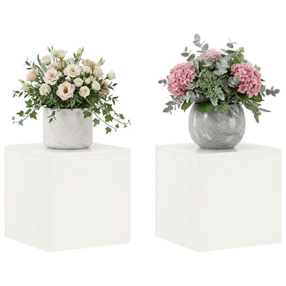 vidaXL Plant Stand 2 pcs White 40 x 40 x 40 cm Steel