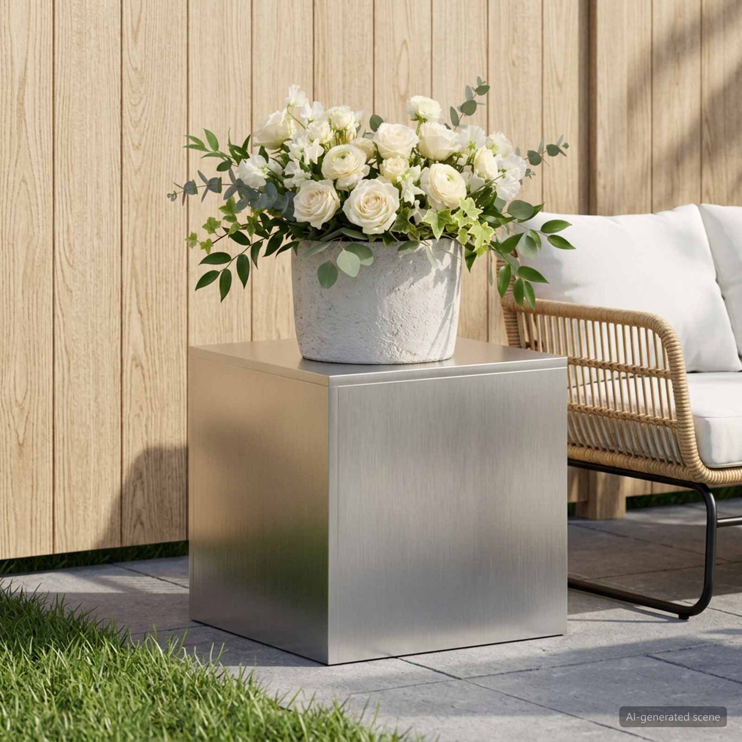 vidaXL Plant Stand Silver 40 x 40 x 40 cm Steel